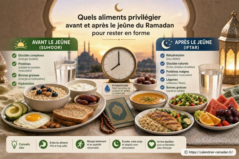 Quels aliments privilégier avant et après le jeûne du Ramadan pour rester en forme ?