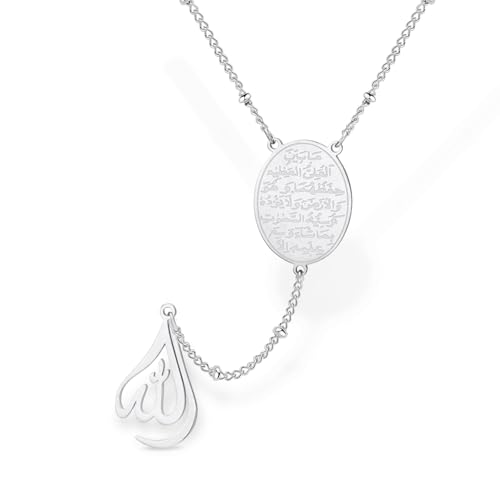 VASSAGO Collier ovale islamique Ayatul Kursi pour femme Coll