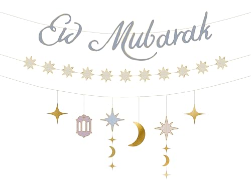 Bannière Eid Mubarak Dorée 200cm