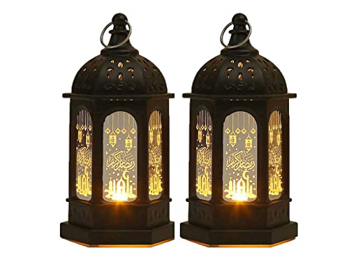 Hitopin 2PCS Ramadan Lampe Décorative, Lanterne de Décoratio