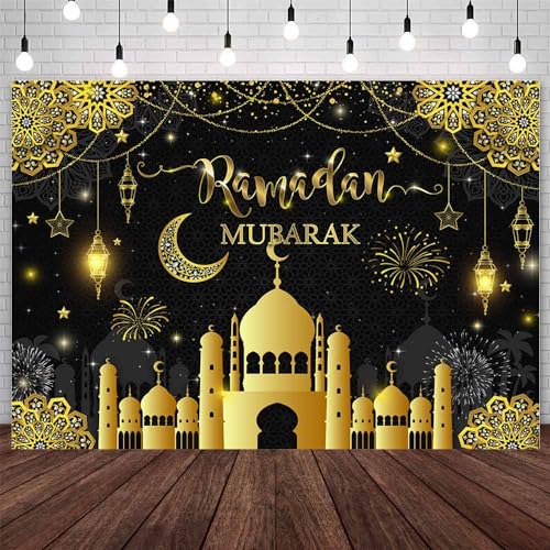 AIBIIN Toile de fond musulmane pour Ramadan Mubarak - 2,1 x 