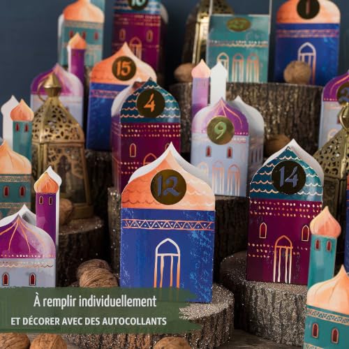 Ramadan Lot de 30 boîtes de rangement pliables colorées à po