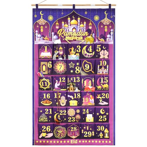 DPKOW Tissu Calendrier Ramadan à Remplir Soit Meme, Vide Bri