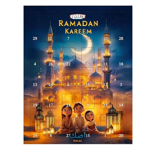 Calendrier du Ramadan avec bonbons halal du monde entier - P