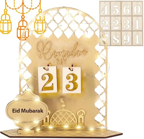 Calendrier Ramadan - Eid Mubarak - Fabrication en Bois Compt