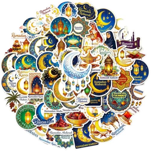 Muteitt 50 Autocollants Islamiques pour Le Ramadan Laïd Moub